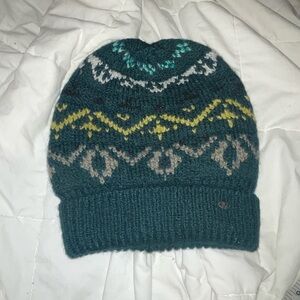 American Eagle Outfitters Knit Beanie with Multicolor Pattern O/S